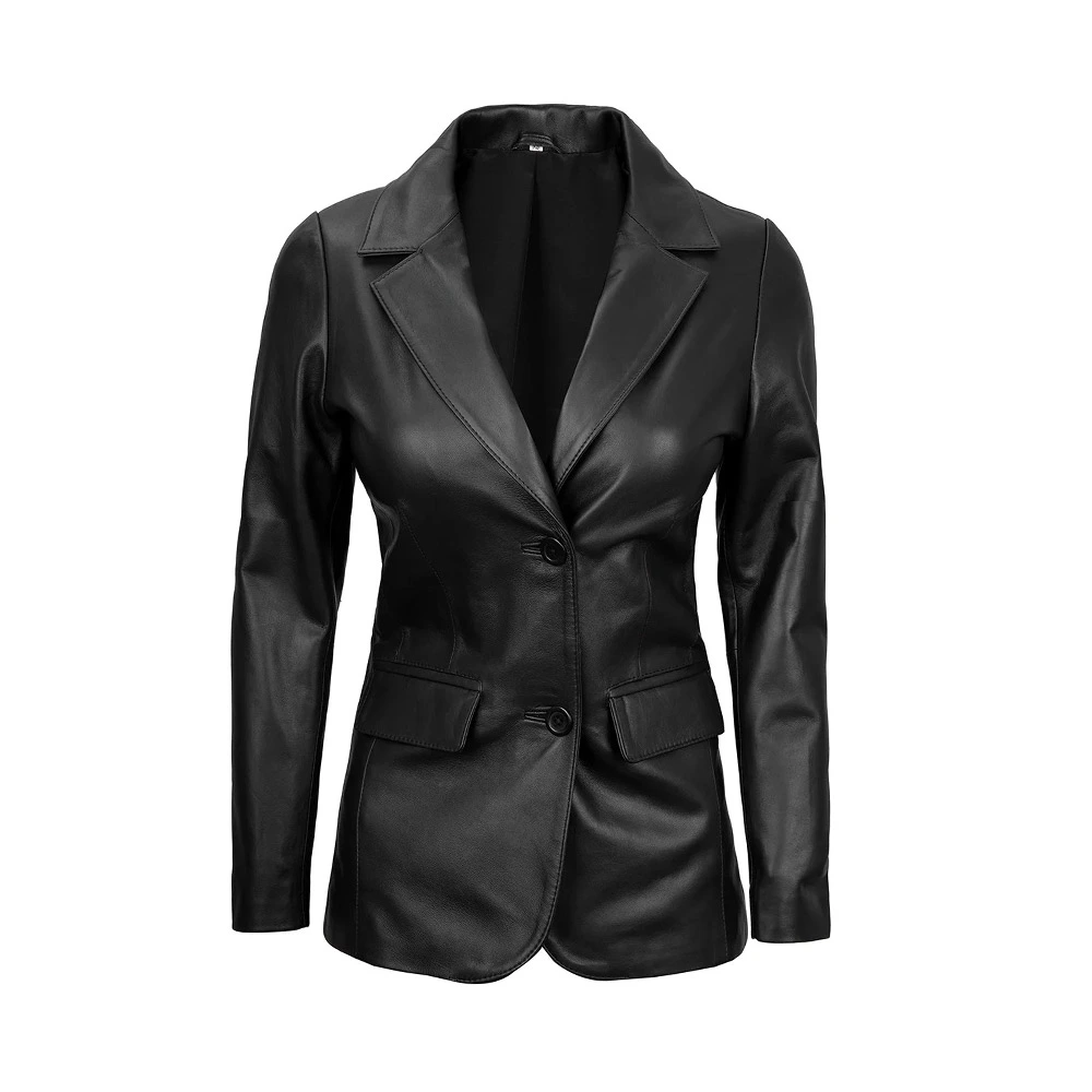 Product Image of Ensemble - Black Lambskin Leather Blazer bby Gulf Leather Jackets by Gulf Leather Jackets