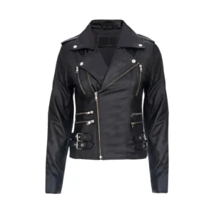 Product image of Whiplash - Black Retro Leather Jacket by Gulf Leather Jackets