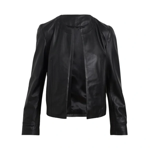 Product Image of Knit - Black Leather Woven Jacket by Gulf Leather Jackets