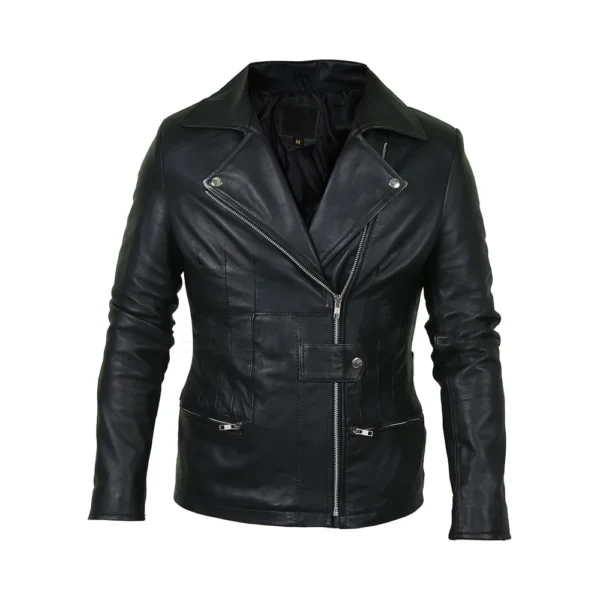 Product Image of Raw - Black Silhouette Leather Jacket by Gulf Leather Jackets.