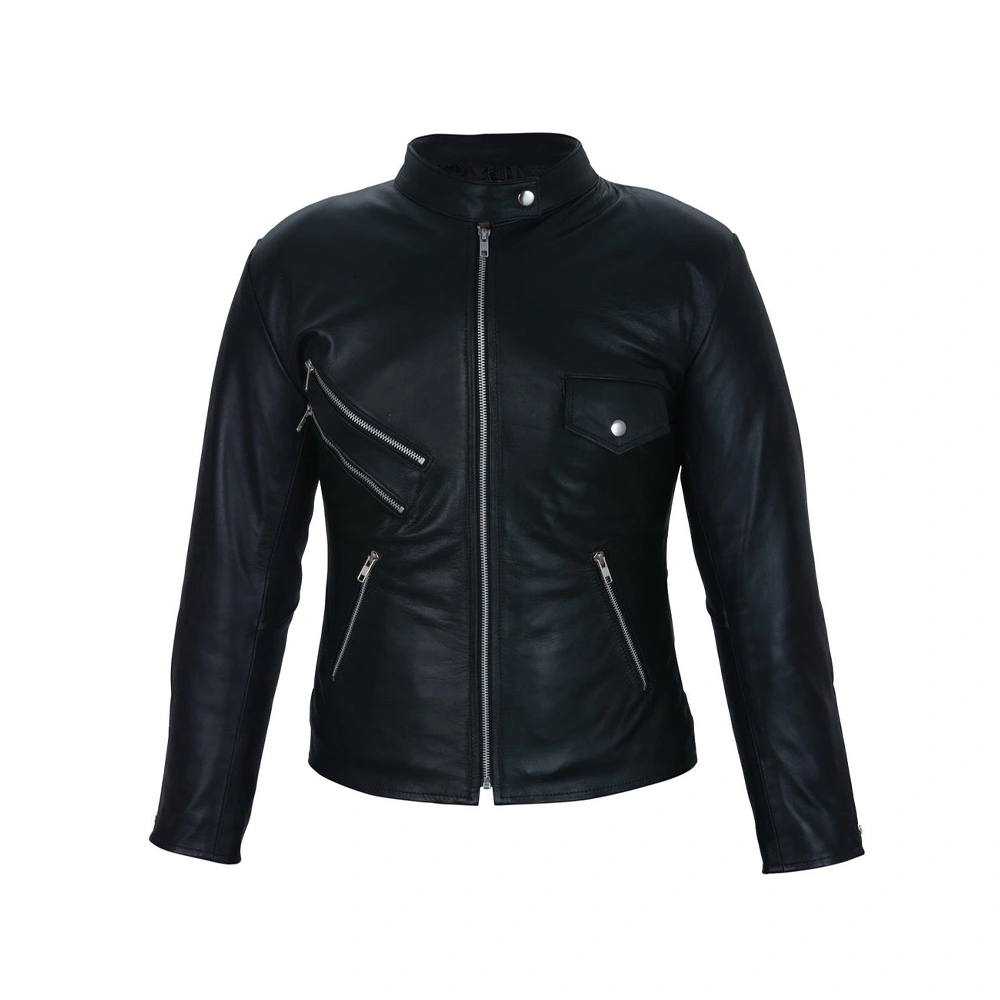 Product Image of Corps - Black Zipper Leather Jacket by gulf Leather Jackets