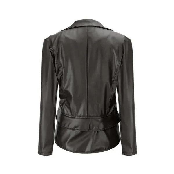 Back Image Discreet - Black Leather Jacket by Gulf Leather Jackets.