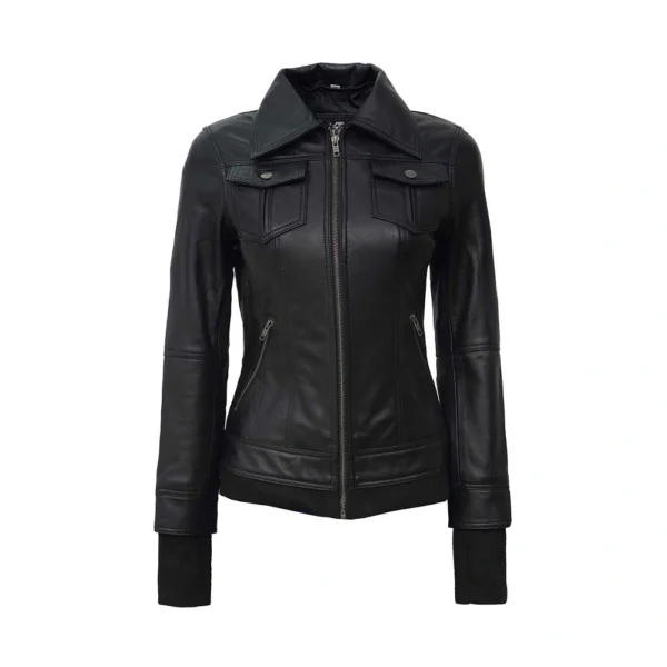 Product image of Vanta - Black Leather Fashion Jacket by Gulf Leather Jackets.