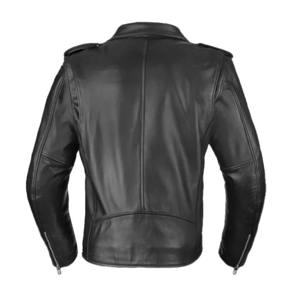 Black Knight - Belted Motorcycle Leather Jacket - Image 2